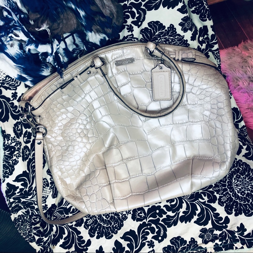 Rare COACH Croc-Embossed Leather Crossbody
